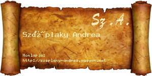 Széplaky Andrea névjegykártya